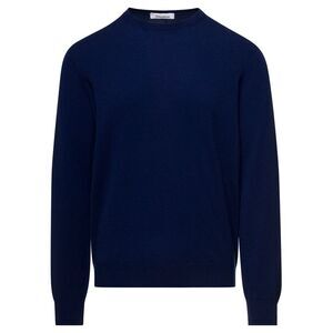 Gaudenzi Men Blue Crewneck Sweater With Long Sleeves In Cashmere Man Gaudenzi
